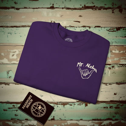 Mr. Aloha Shaka, Hawaii Crewneck Purple / S