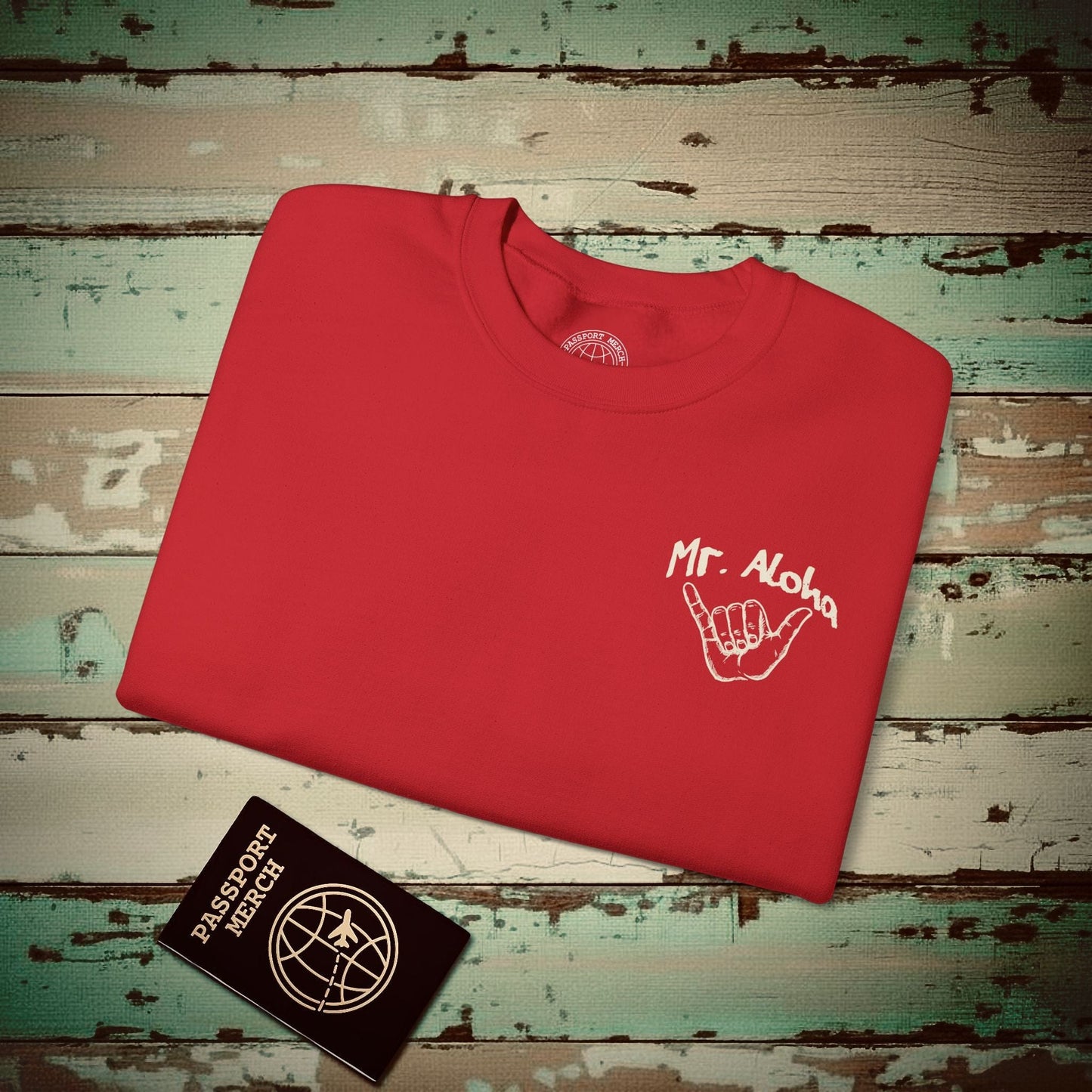 Mr. Aloha Shaka, Hawaii Crewneck Red / S