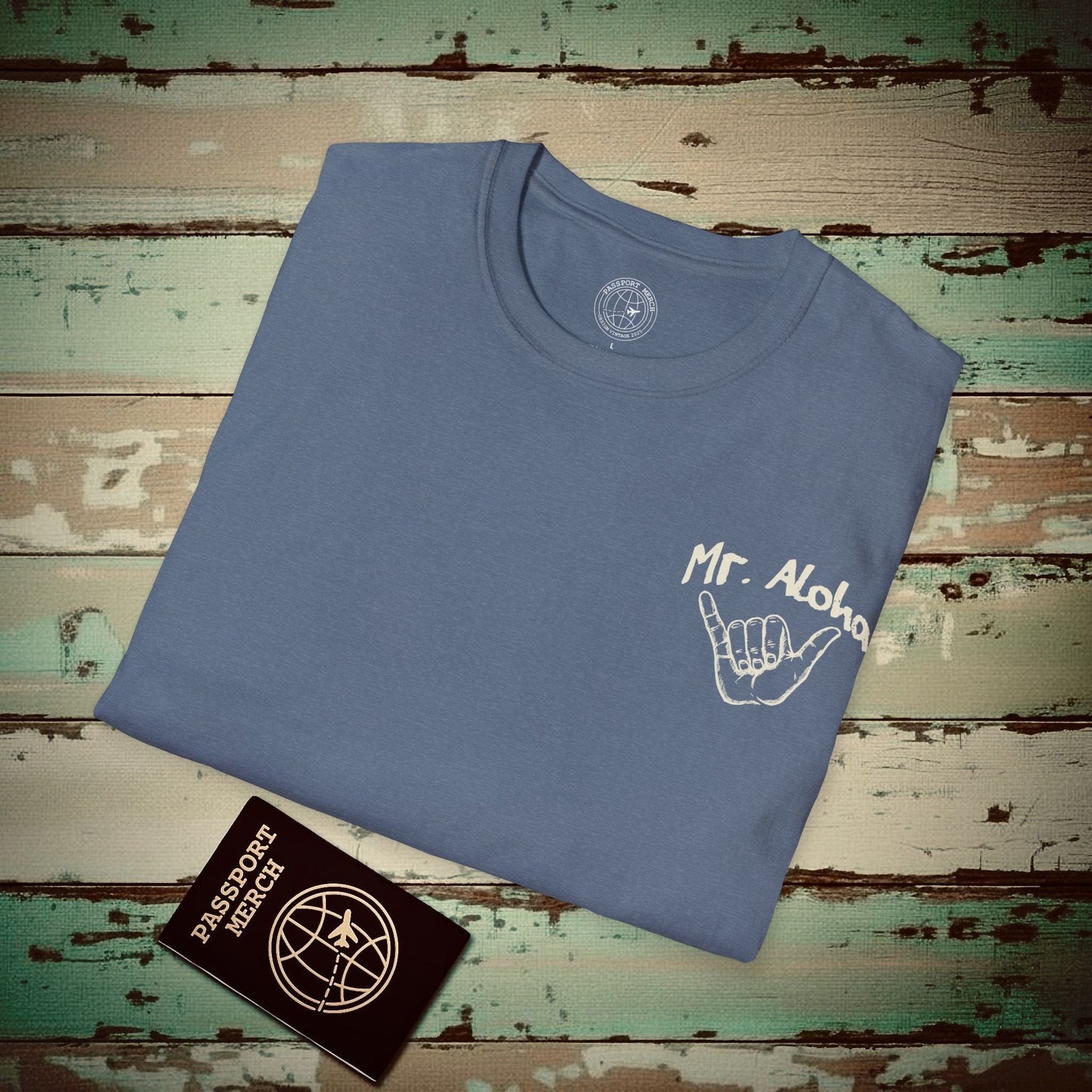 Mr. Aloha Shaka, Hawaii T-Shirt Heather Indigo / S