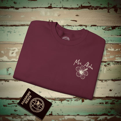 Mrs. Aloha Hibiscus, Hawaii Crewneck Maroon / S