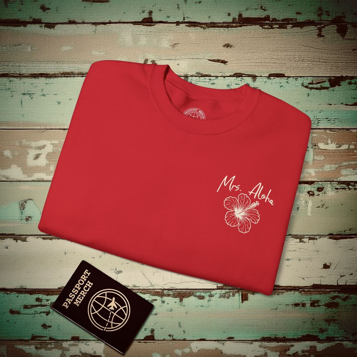 Mrs. Aloha Hibiscus, Hawaii Crewneck Red / S
