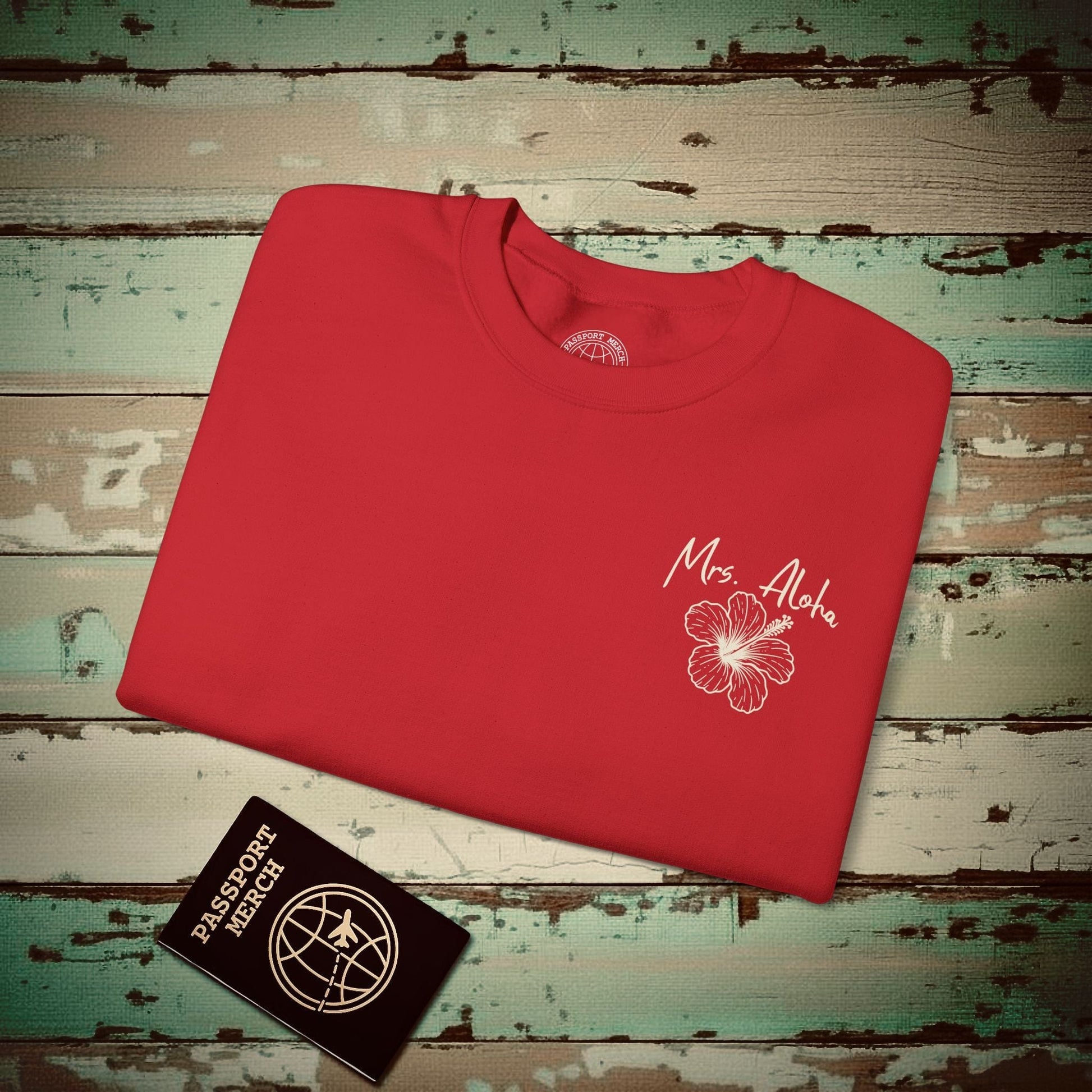 Mrs. Aloha Hibiscus, Hawaii Crewneck Red / S