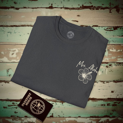 Mrs. Aloha Hibiscus, Hawaii T-Shirt Dark Heather / S