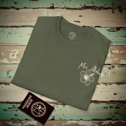 Mrs. Aloha Hibiscus, Hawaii T-Shirt Military Green / S