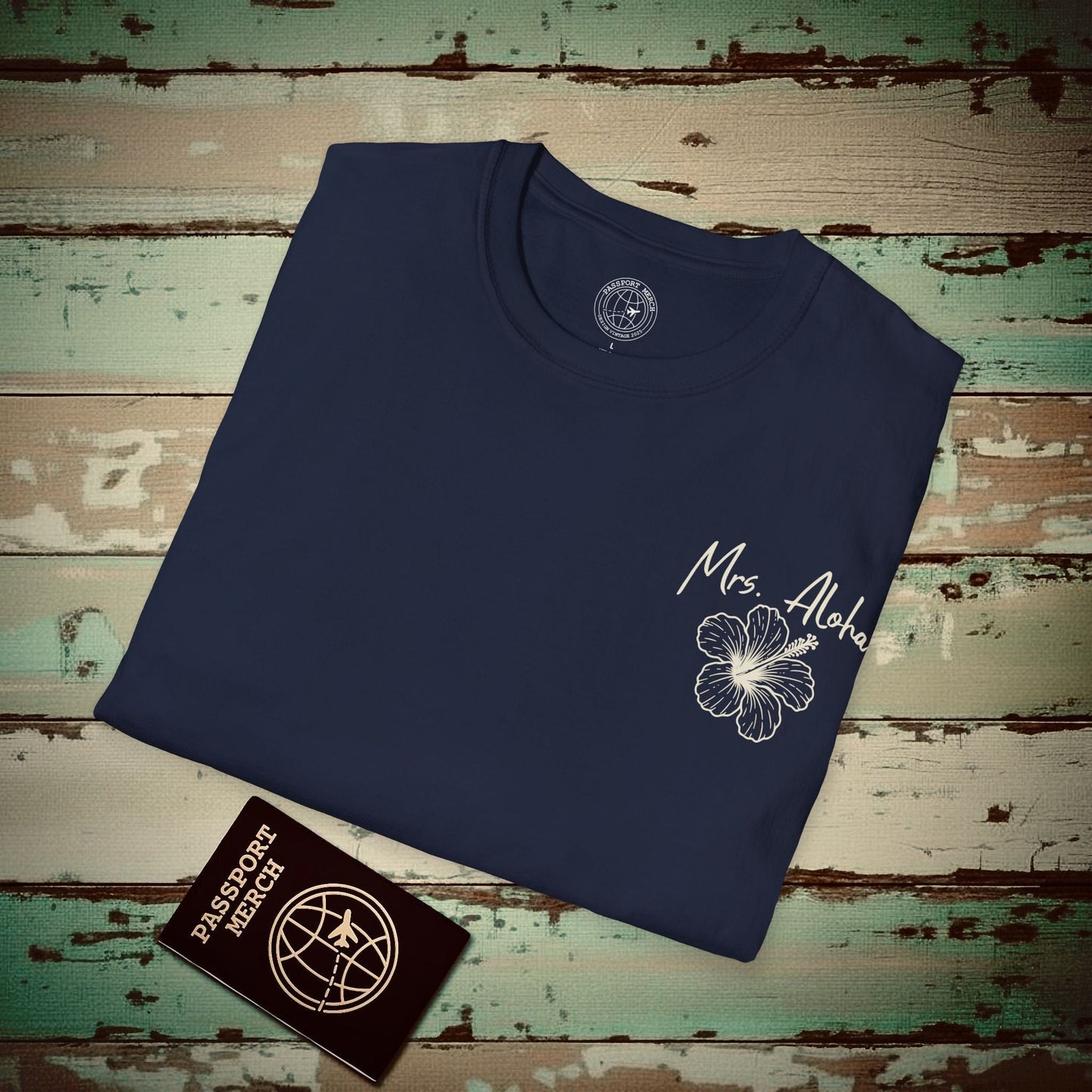 Mrs. Aloha Hibiscus, Hawaii T-Shirt Navy / S