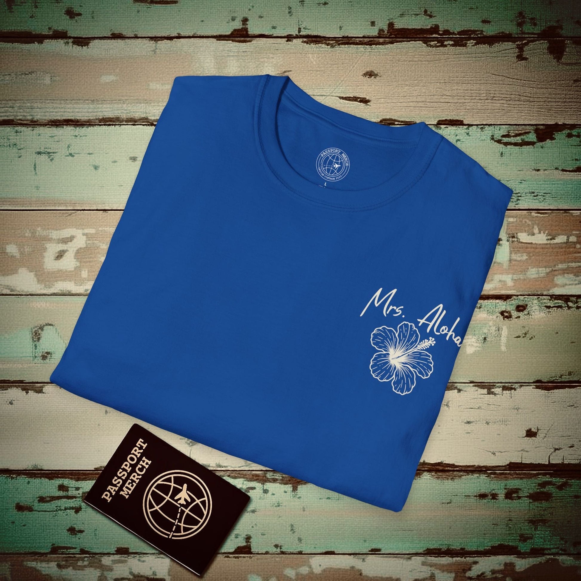 Mrs. Aloha Hibiscus, Hawaii T-Shirt Royal / S