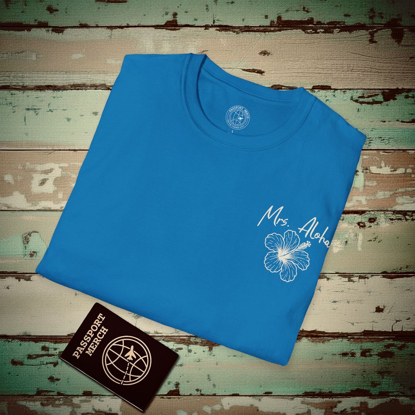 Mrs. Aloha Hibiscus, Hawaii T-Shirt Sapphire / S