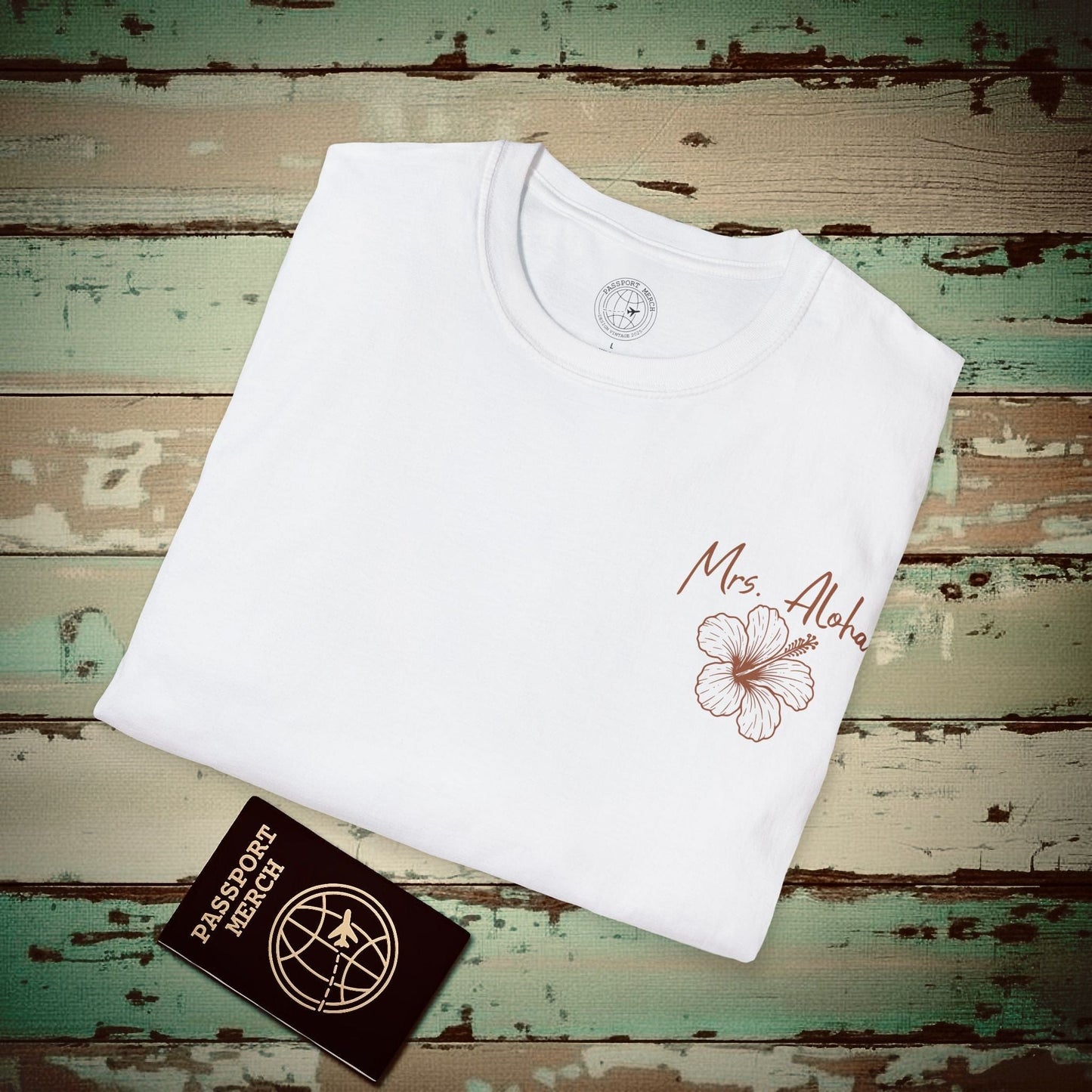 Mrs. Aloha Hibiscus, Hawaii T-Shirt White / S