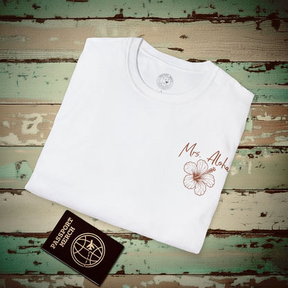 Mrs. Aloha Hibiscus, Hawaii T-Shirt White / S