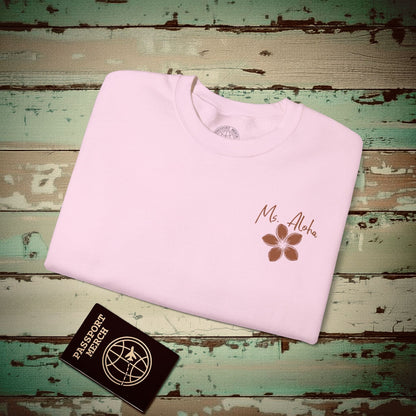 Ms. Aloha Plumeria, Hawaii Crewneck Light Pink / S