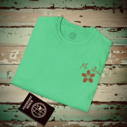 Ms. Aloha Plumeria, Hawaii T-Shirt Heather Irish Green / S