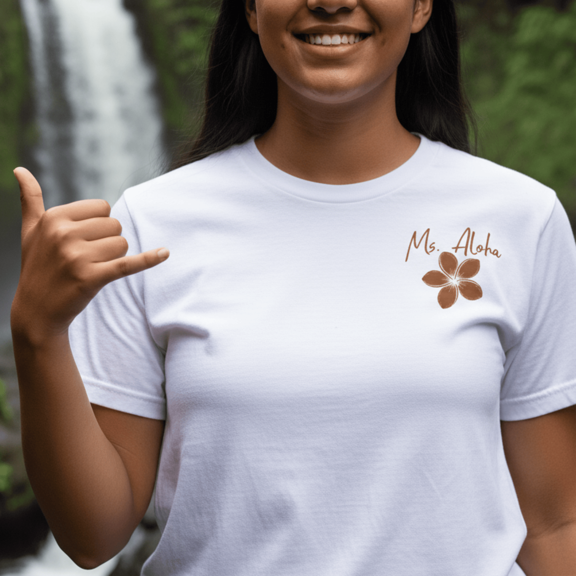 Ms. Aloha Plumeria, Hawaii T-Shirt White / S