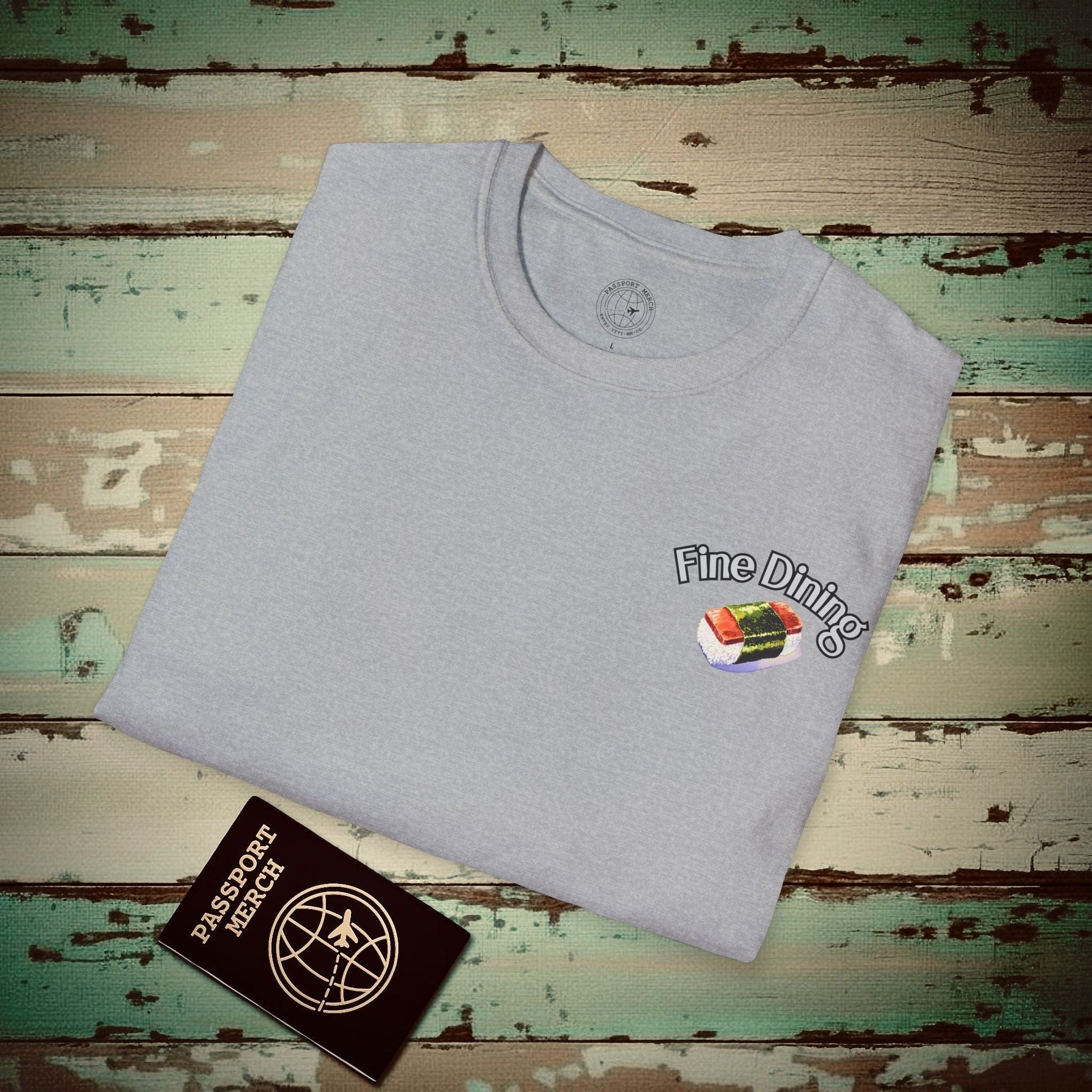 Musubi Fine Dining Hawaiian Style, Back Print T-Shirt Sport Grey / S