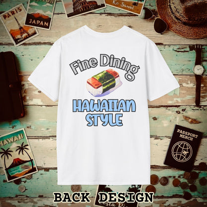 Musubi Fine Dining Hawaiian Style, Back Print T-Shirt White / S