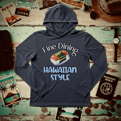 Musubi Fine Dining Hawaiian Style Hooded Long Sleeve Heather Navy / XS