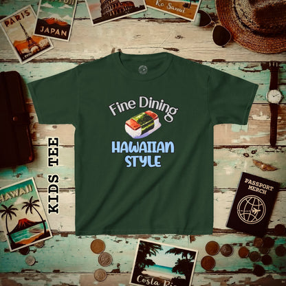 Musubi Fine Dining Hawaiian Style Kids Tee XS / Forest Green