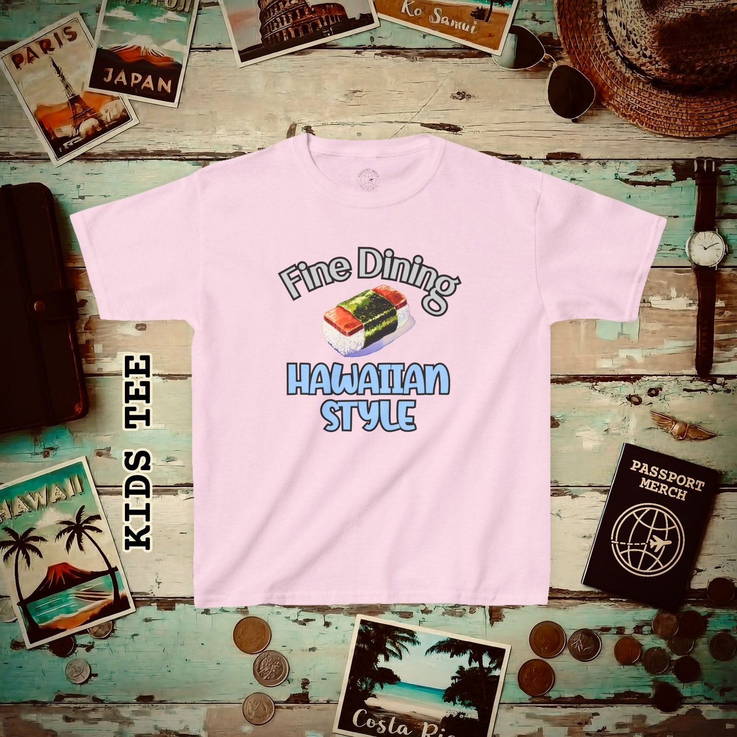 Musubi Fine Dining Hawaiian Style Kids Tee XS / Light Pink
