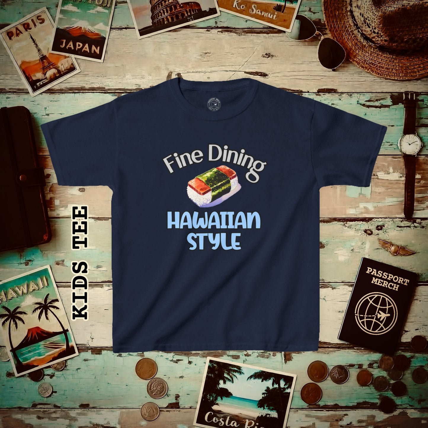 Musubi Fine Dining Hawaiian Style Kids Tee XS / Navy
