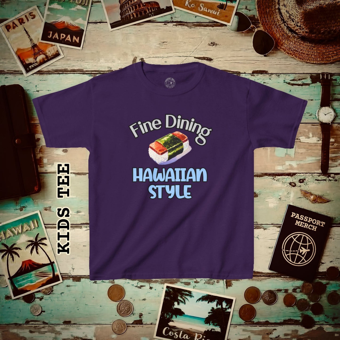 Musubi Fine Dining Hawaiian Style Kids Tee XS / Purple
