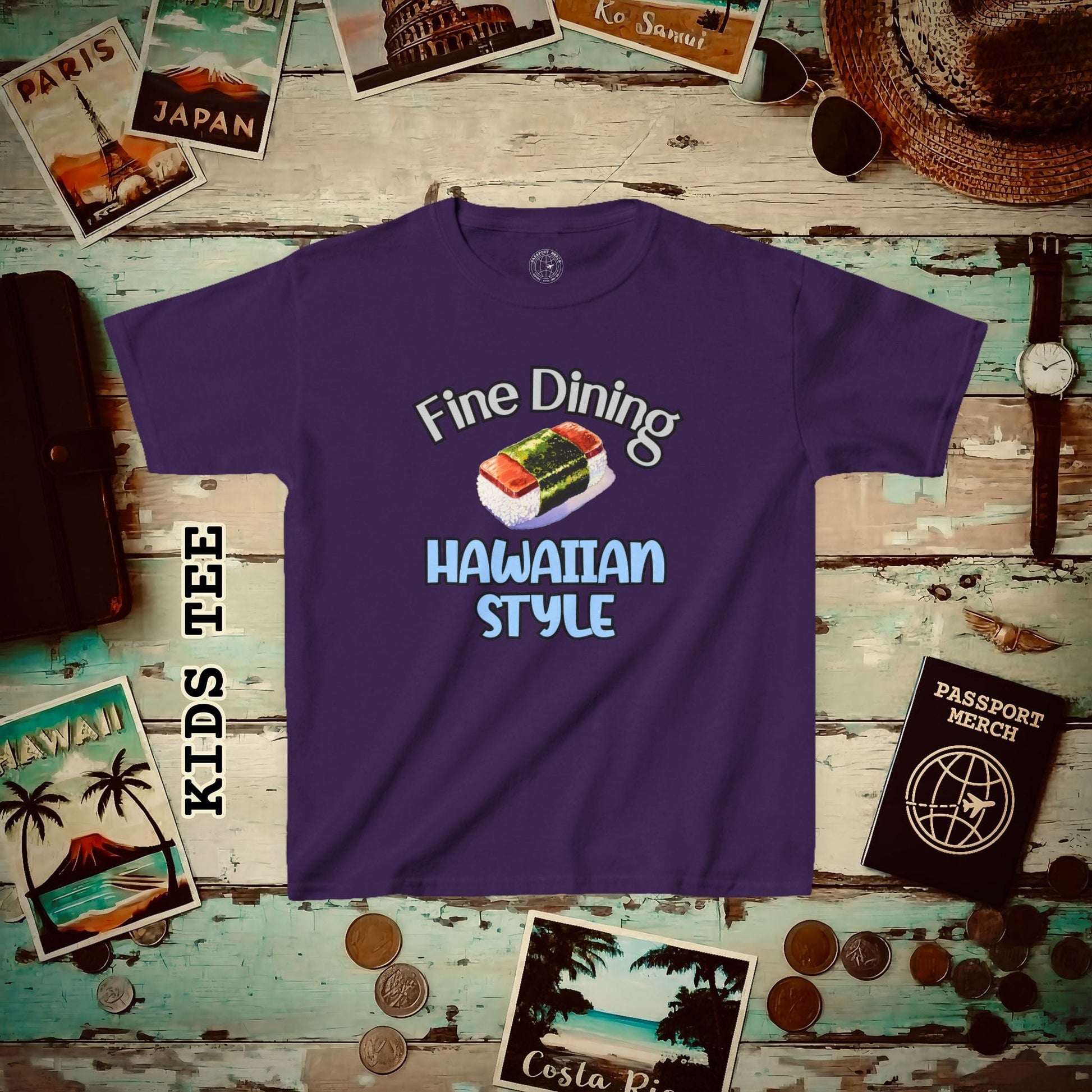 Musubi Fine Dining Hawaiian Style Kids Tee XS / Purple