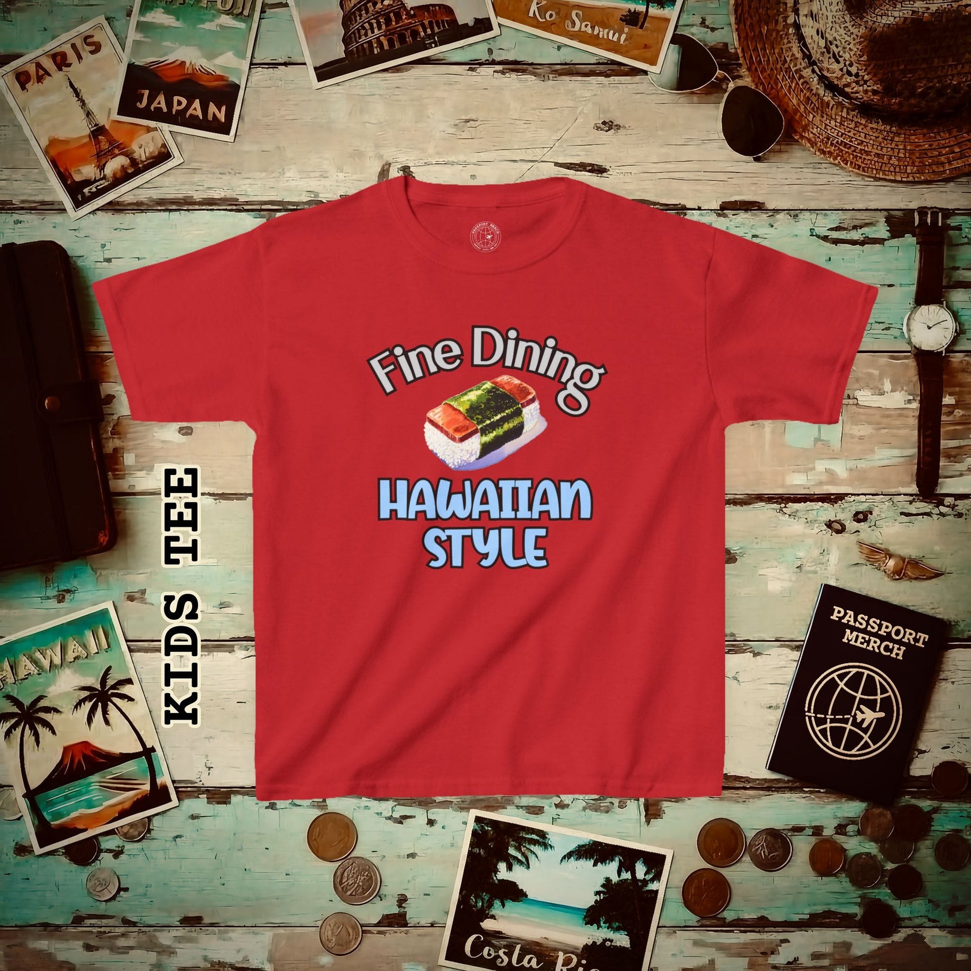 Musubi Fine Dining Hawaiian Style Kids Tee XS / Red