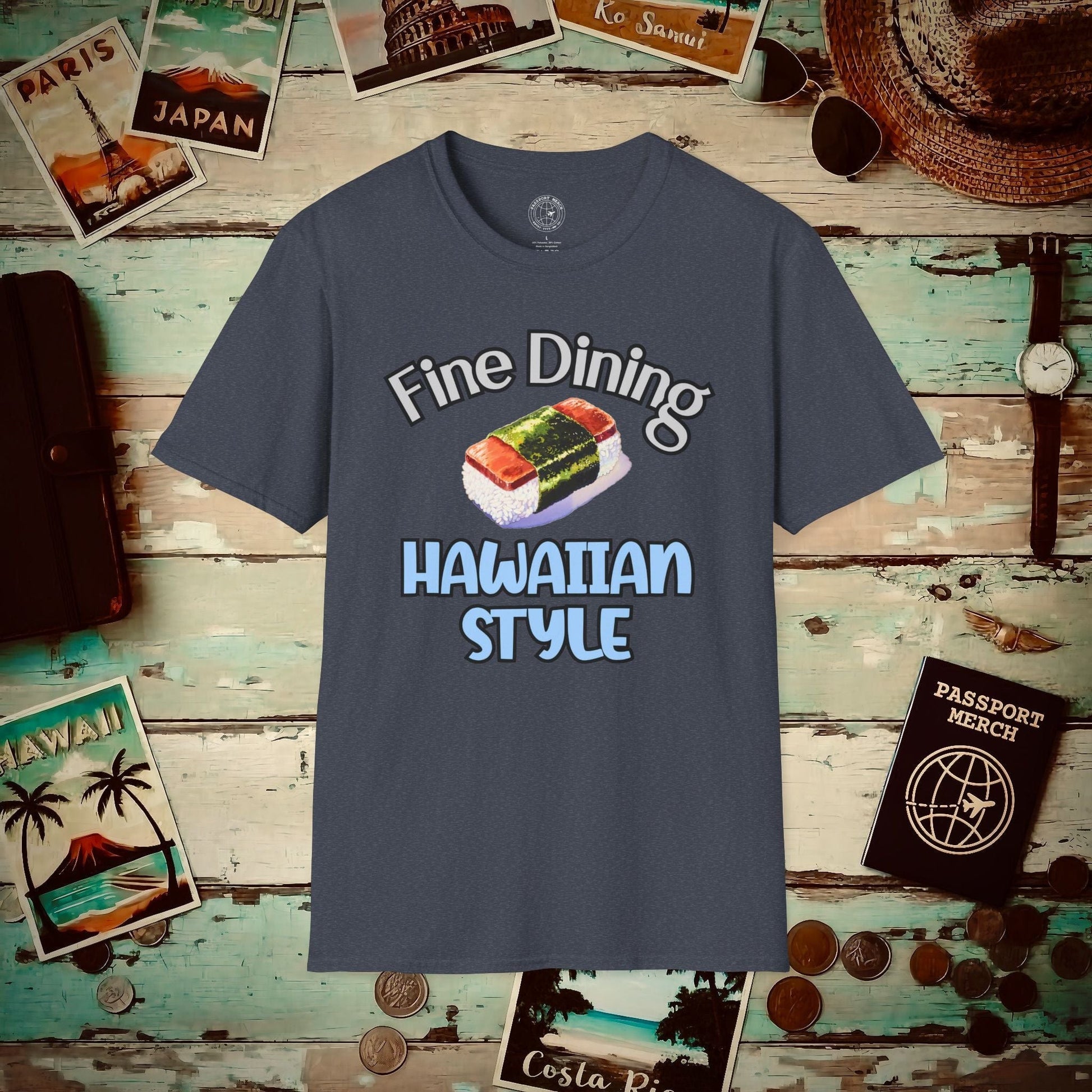 Musubi Fine Dining Hawaiian Style T-Shirt Heather Navy / S