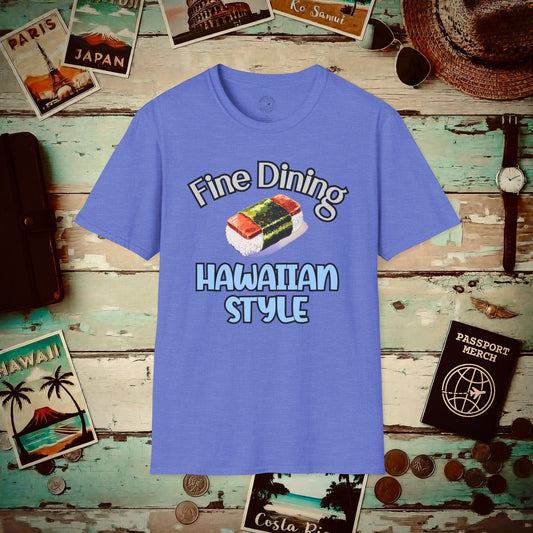 Musubi Fine Dining Hawaiian Style T-Shirt Heather Royal / S
