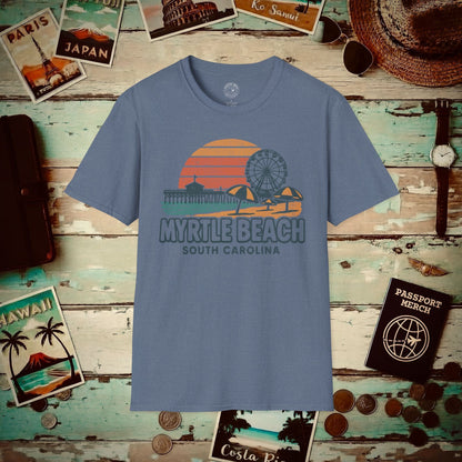 Myrtle Beach, South Carolina - 80's Vintage T-Shirt Heather Indigo / S