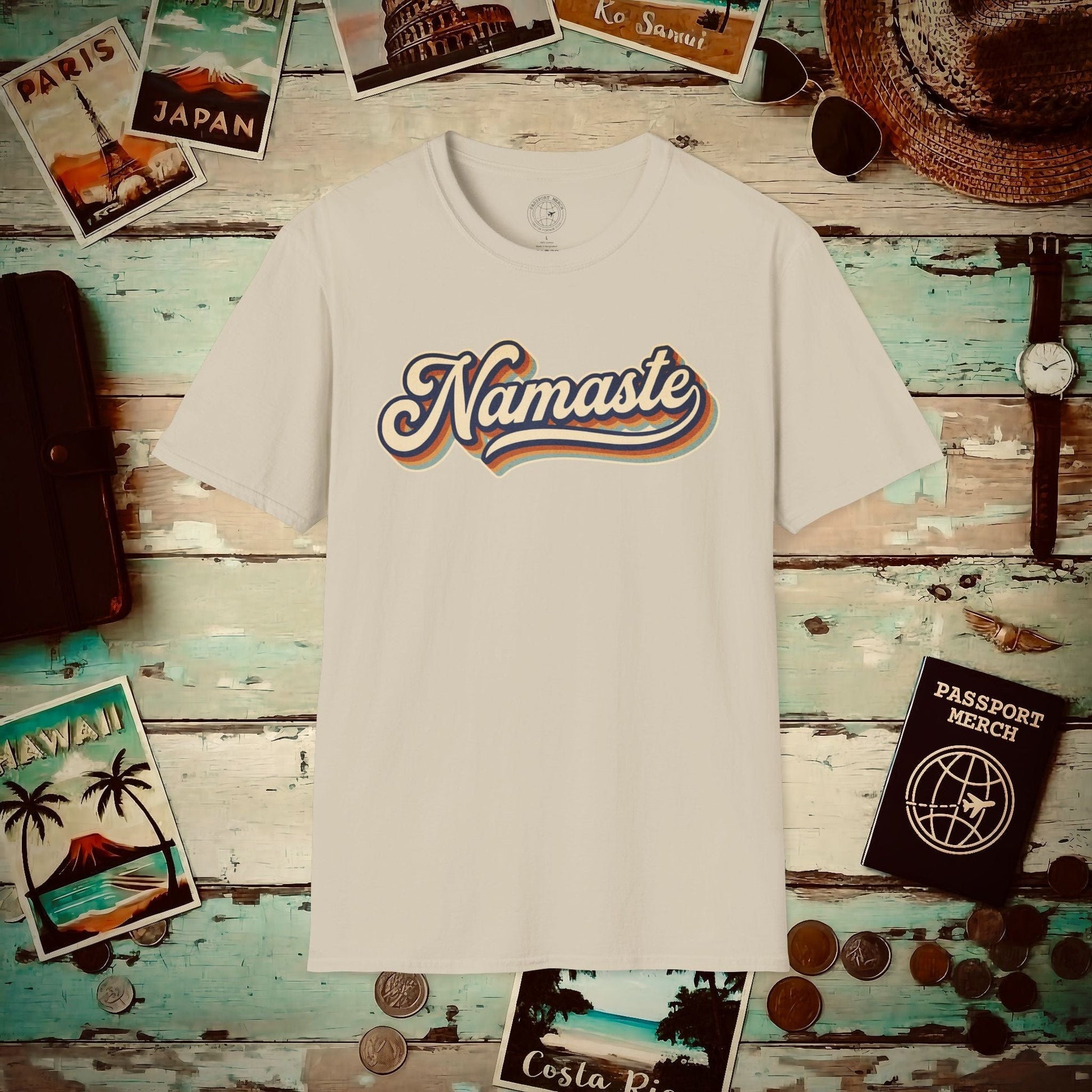 Namaste (Classic 70s), India T-Shirt Sand / S