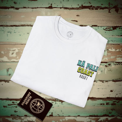 Napali Coast, Kauai, Hawaii, Back Print T-Shirt White / S