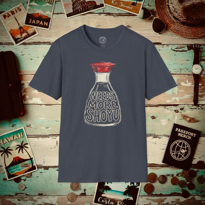 Needs More Shoyu, Hawaii T-Shirt Heather Navy / S