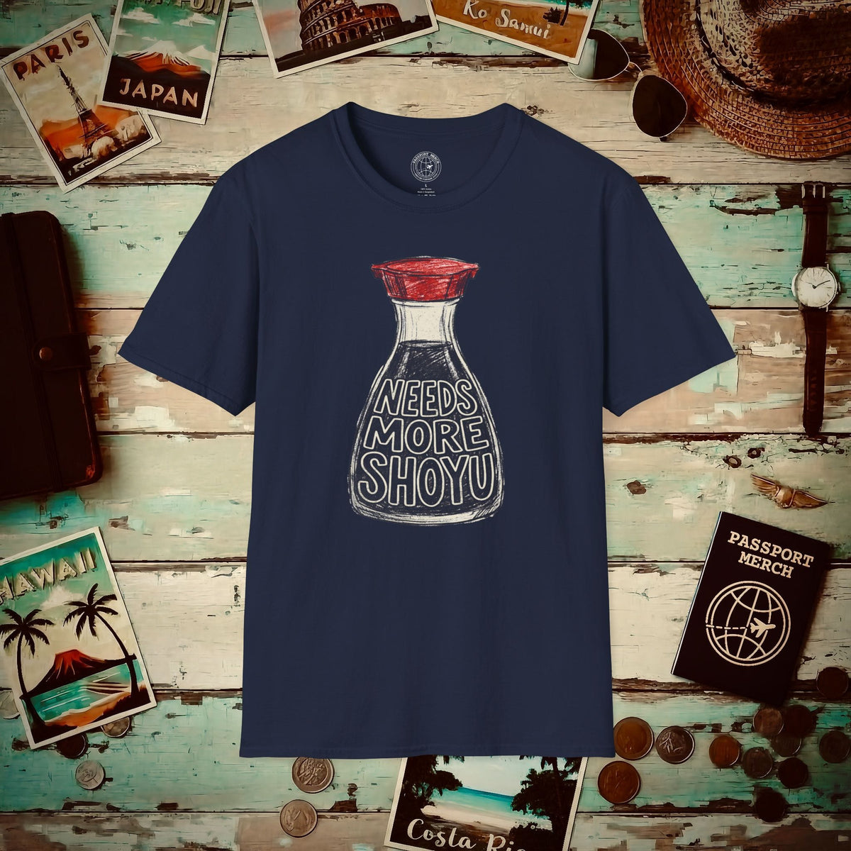 Needs More Shoyu, Hawaii T-Shirt Navy / S