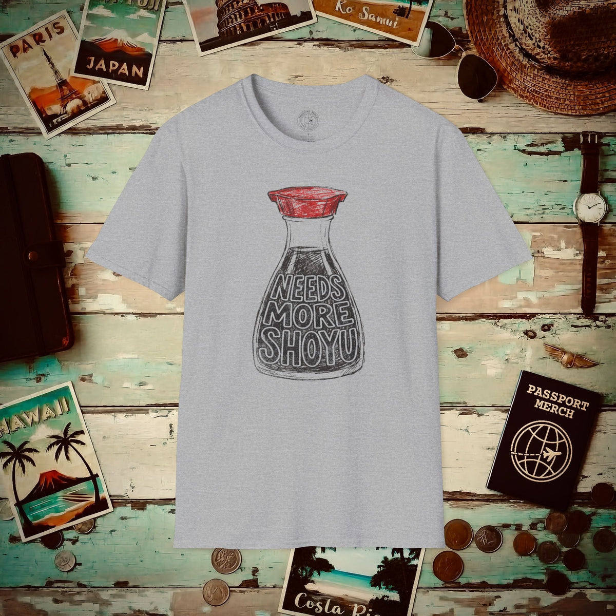 Needs More Shoyu, Hawaii T-Shirt Sport Grey / S