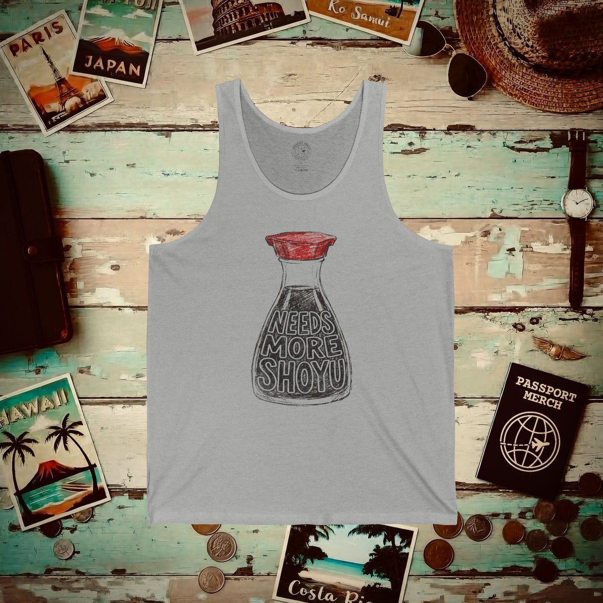 Needs More Shoyu, Hawaii Tank Top Athletic Heather / XS