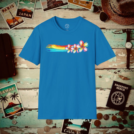 Neon Art Plumeria Rainbow, Hawaii T-Shirt Sapphire / S