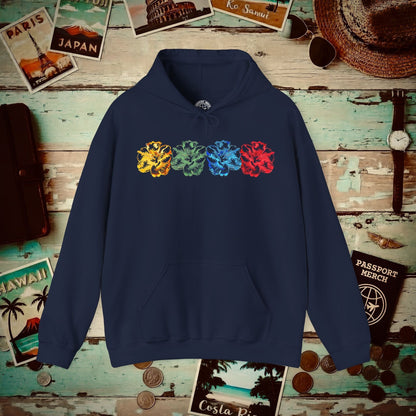 Neon Hibiscus, Hawaii Hoodie Navy / S
