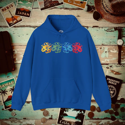 Neon Hibiscus, Hawaii Hoodie Royal / S