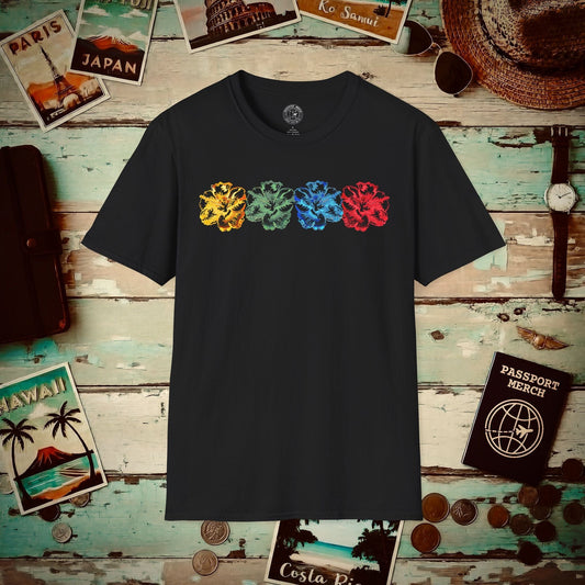 Neon Hibiscus, Hawaii T-Shirt Black / S