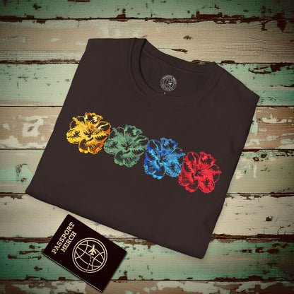 Neon Hibiscus, Hawaii T-Shirt Dark Chocolate / S