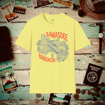 Neon Sawasdee Bangkok, Thailand T-Shirt Cornsilk / S
