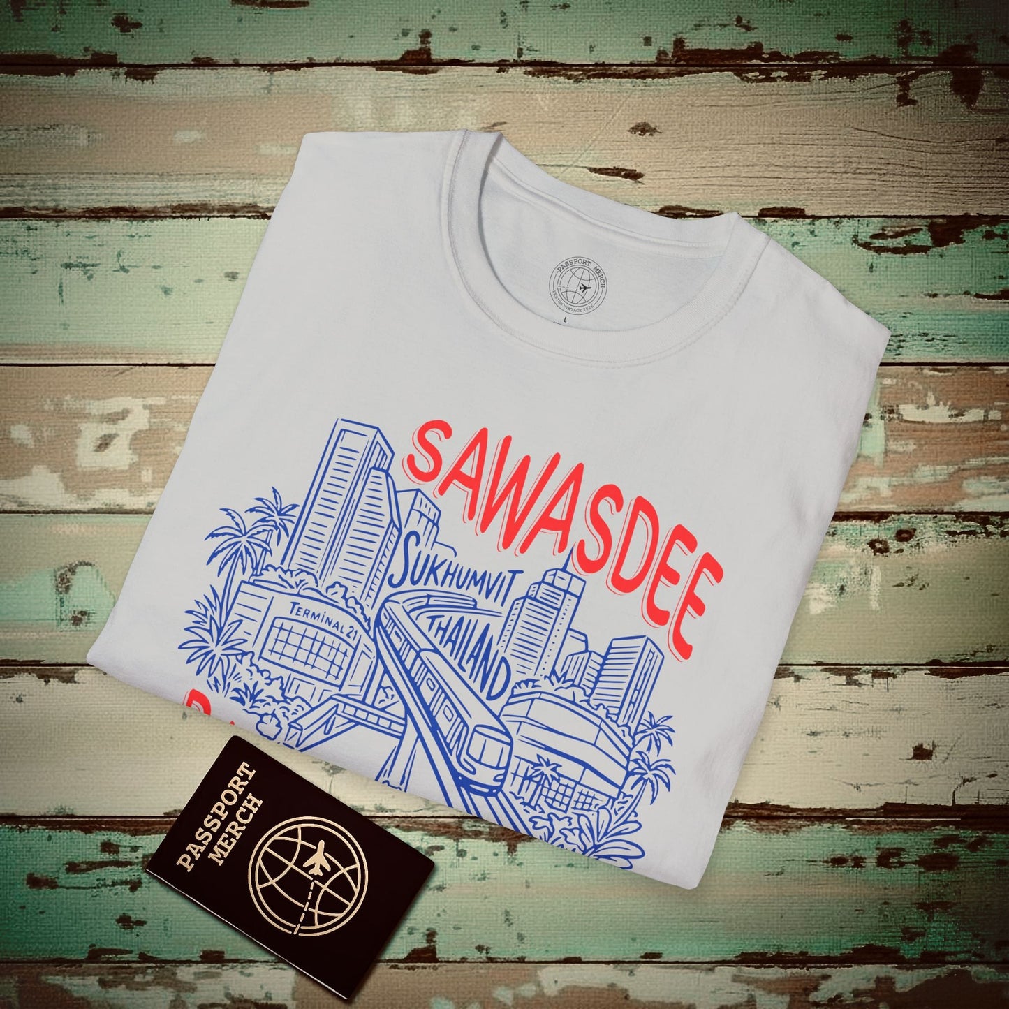 Neon Sawasdee Bangkok, Thailand T-Shirt Ice Grey / S