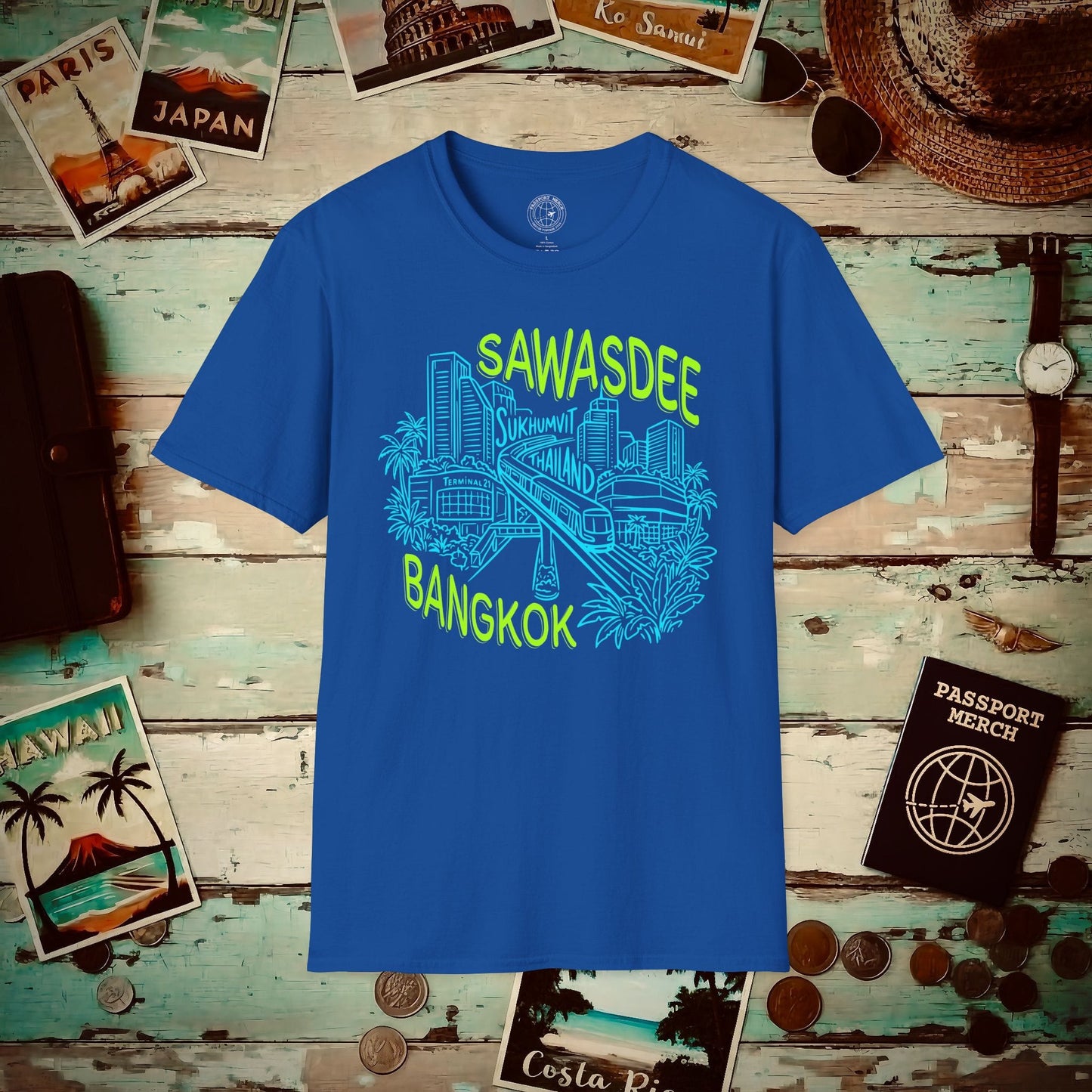 Neon Sawasdee Bangkok, Thailand T-Shirt Royal / S