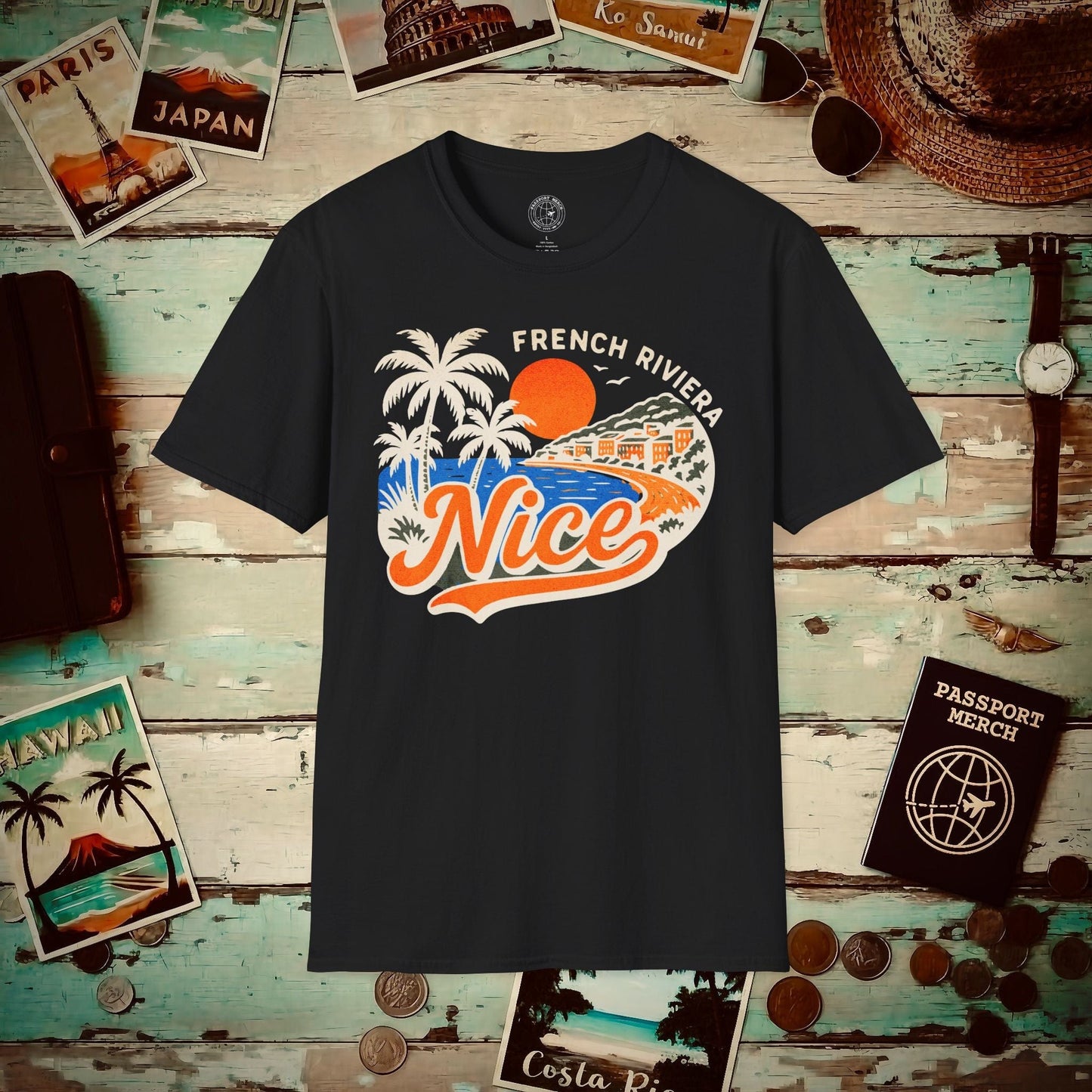 Nice, France - 80's Vintage T-Shirt Black / S