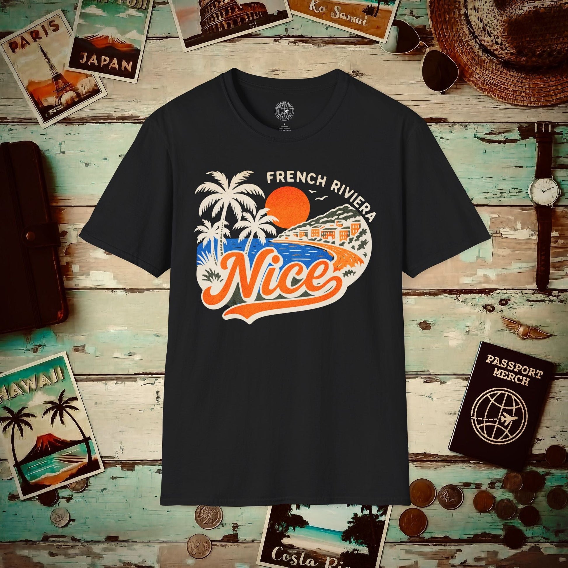 Nice, France - 80's Vintage T-Shirt Black / S