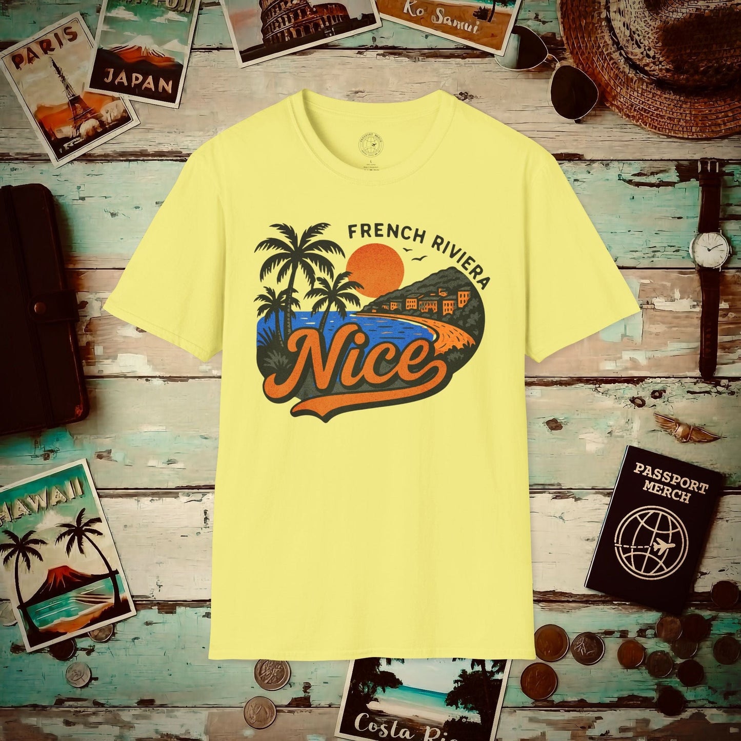 Nice, France - 80's Vintage T-Shirt Cornsilk / S