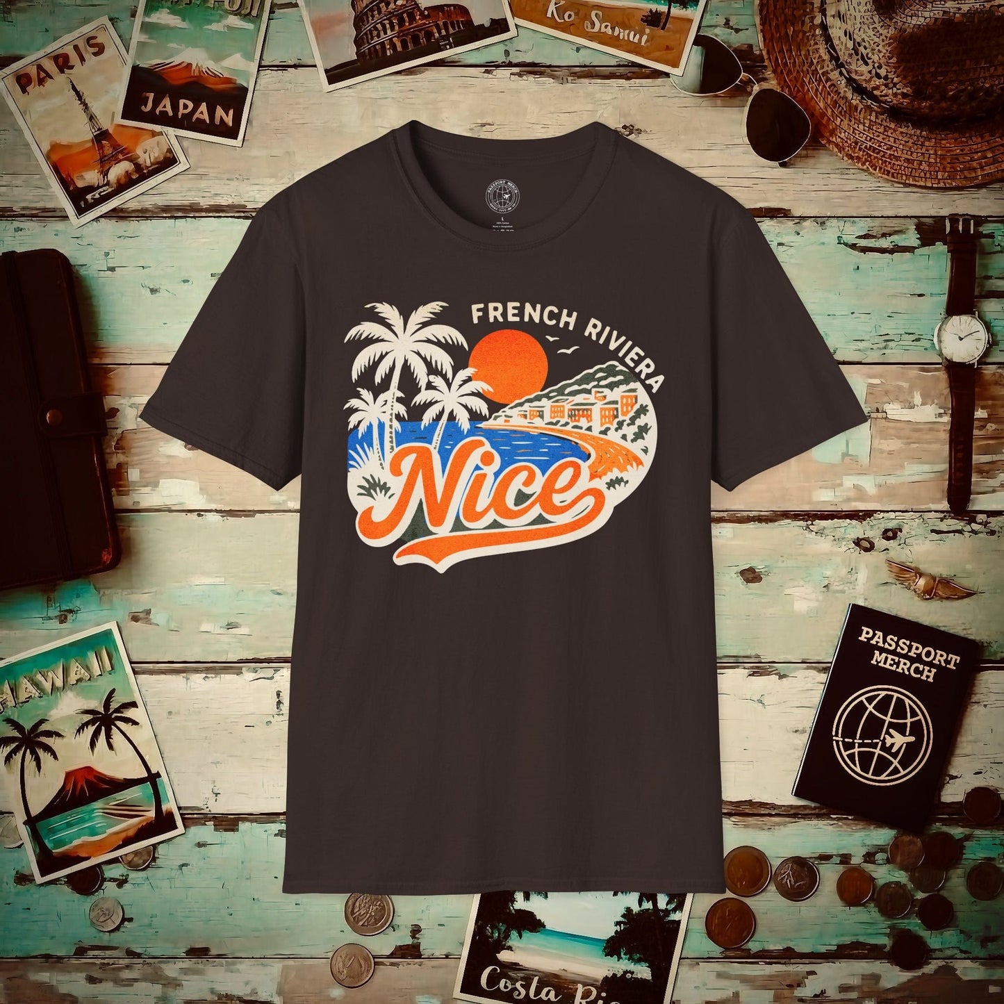 Nice, France - 80's Vintage T-Shirt Dark Chocolate / S