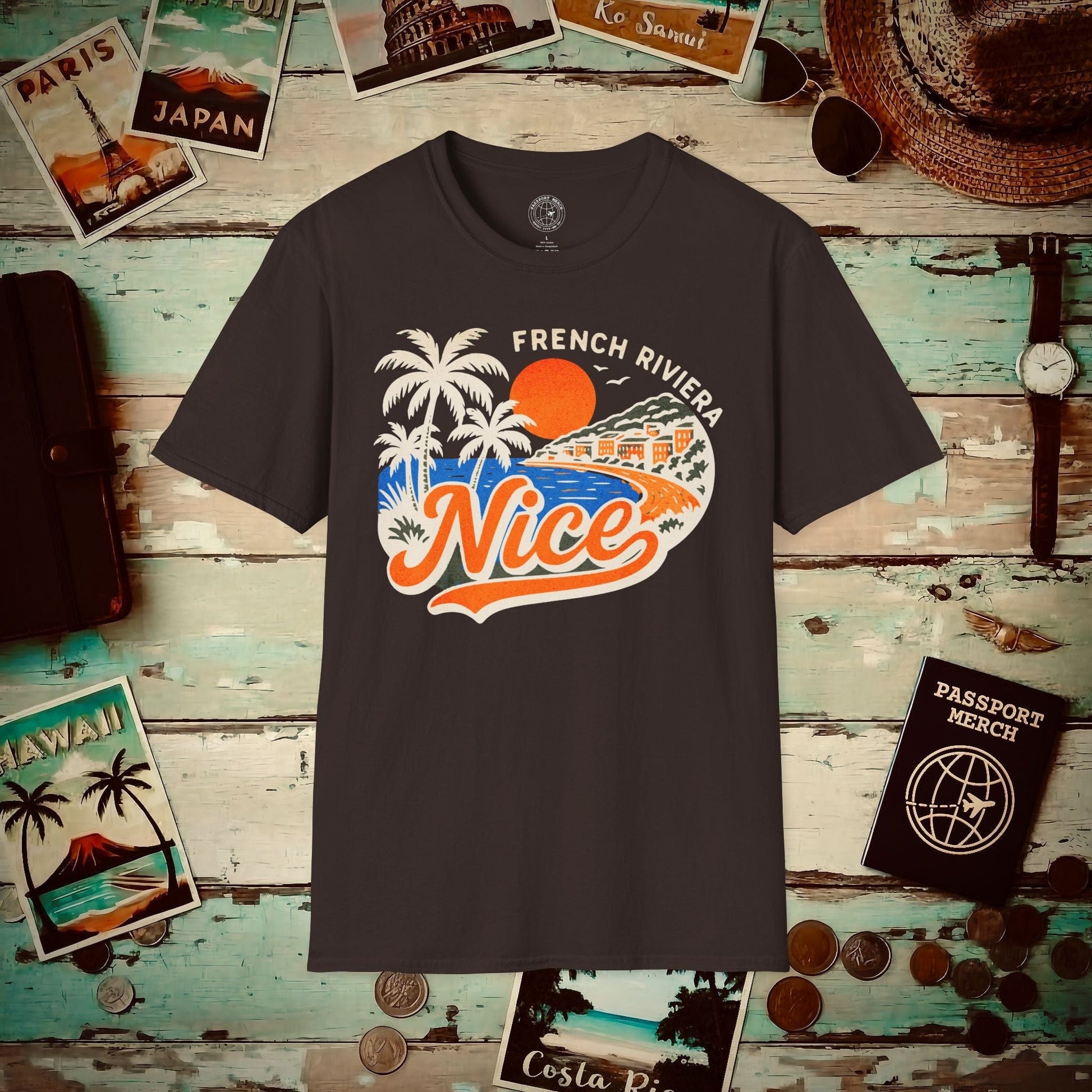 Nice, France - 80's Vintage T-Shirt Dark Chocolate / S