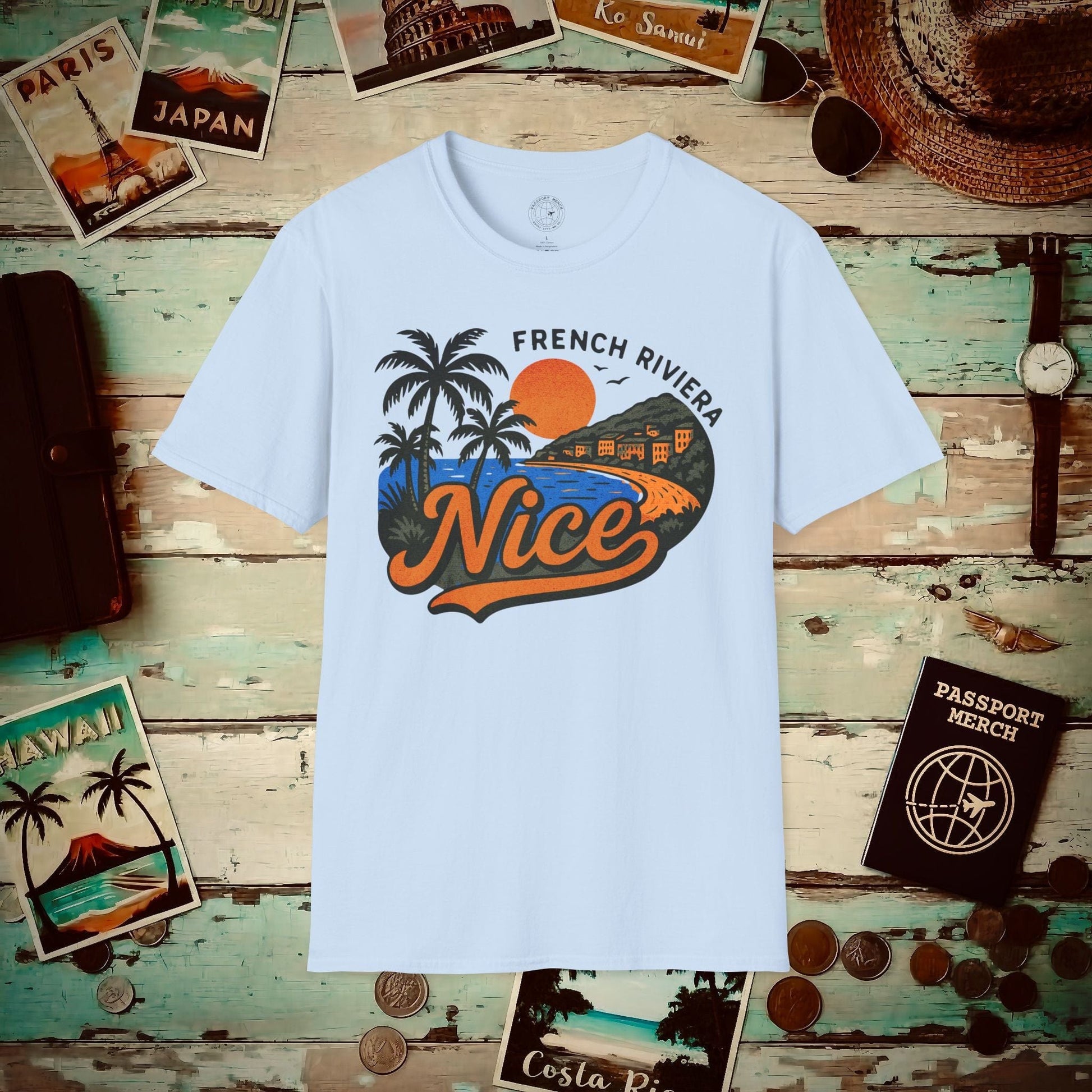 Nice, France - 80's Vintage T-Shirt Light Blue / S