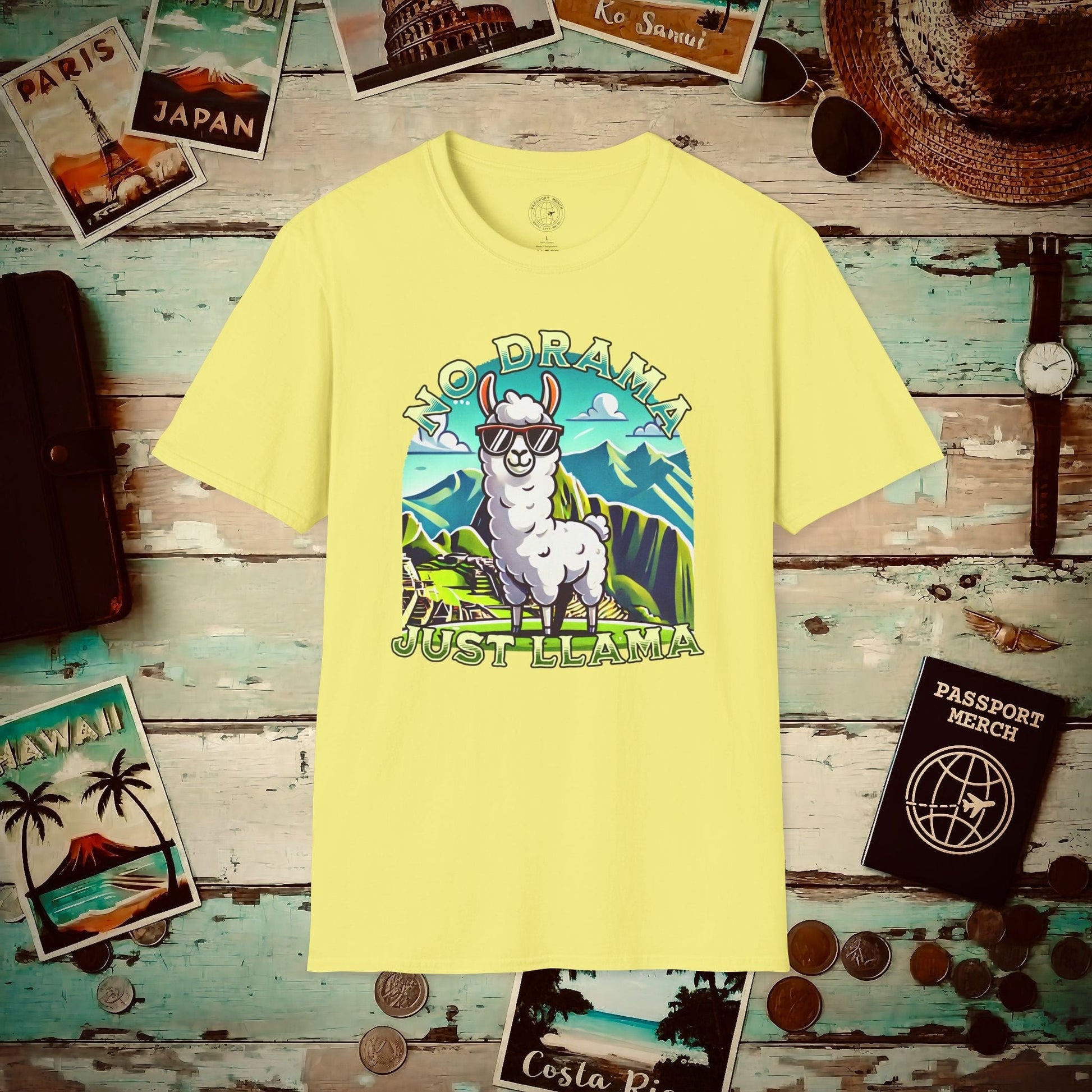 No Drama Just Llama Machu Picchu Peru T-Shirt Cornsilk / S