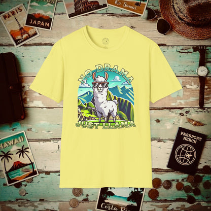 No Drama Just Llama Machu Picchu Peru T-Shirt Cornsilk / S